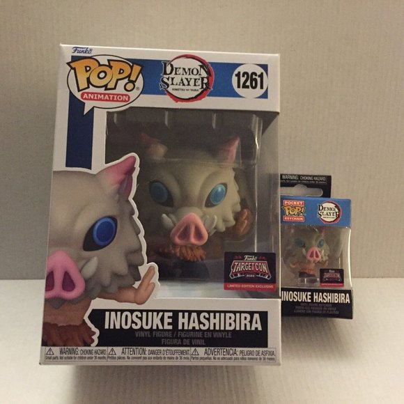 NEW Demon Slayer TargetCon Inosuke Hashibira Funko Pop Figure #1261 &  Pocket - Picture 2 of 14